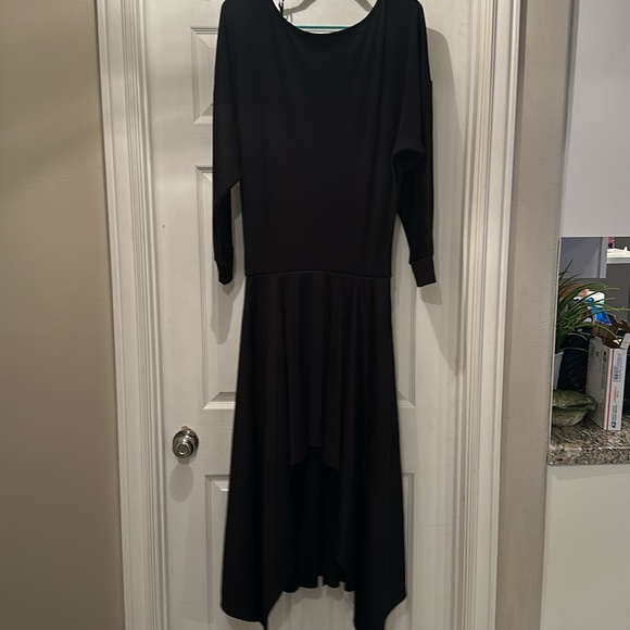 Thick Free People Ribbed Long Sleeve Black Dress - Picture 13 of 16